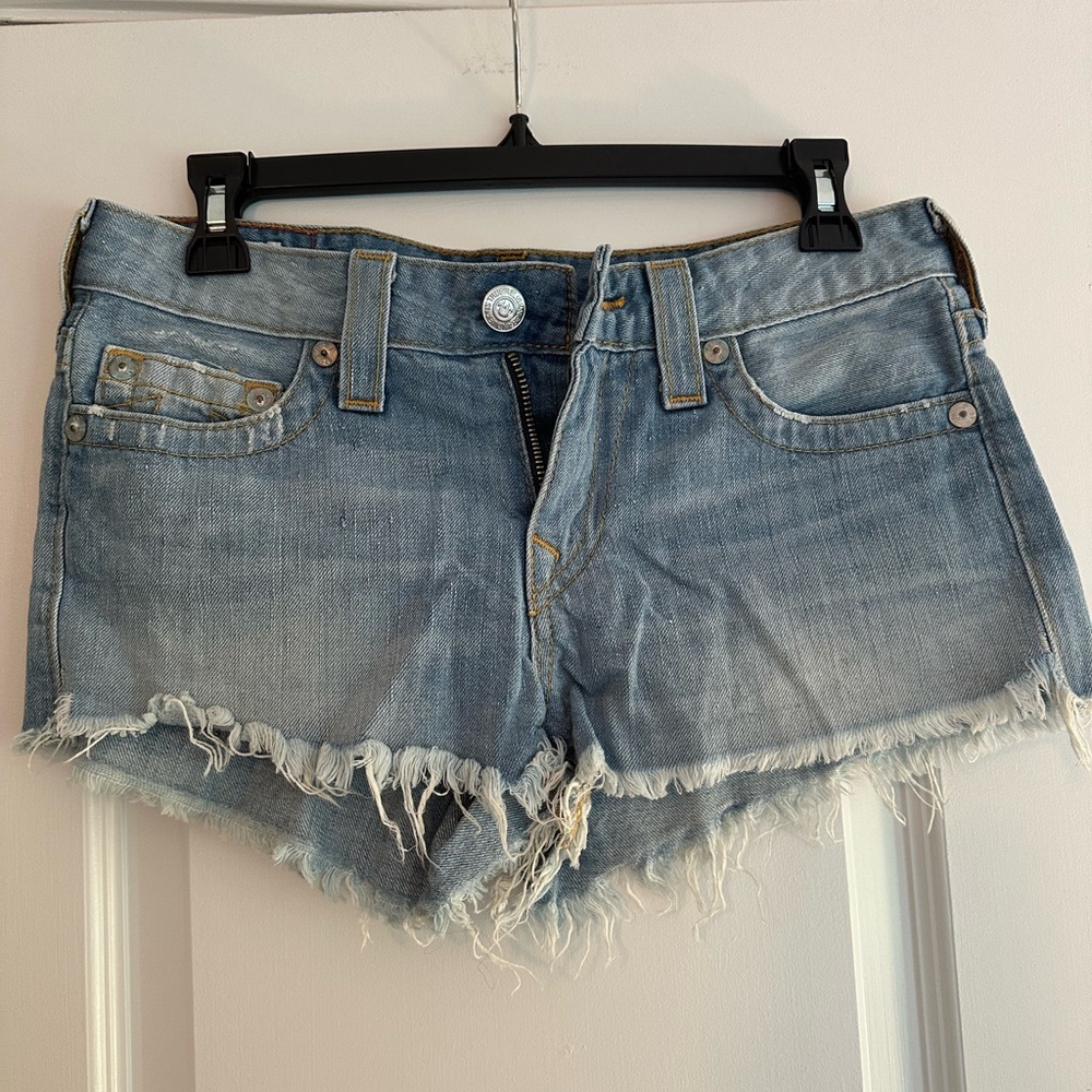 True religion cut off jean shorts